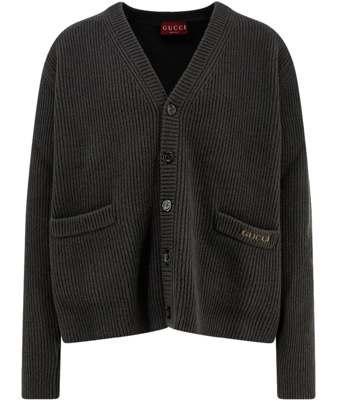 GUCCI Зеленый шерстяной кардиган, фото 1