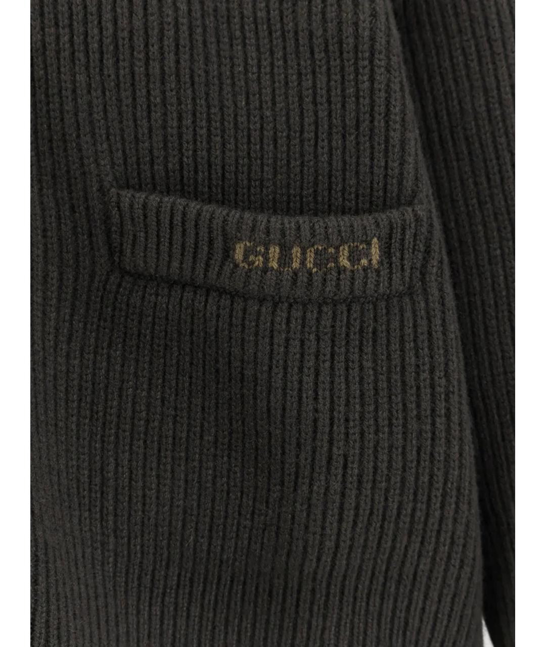 GUCCI Зеленый шерстяной кардиган, фото 3