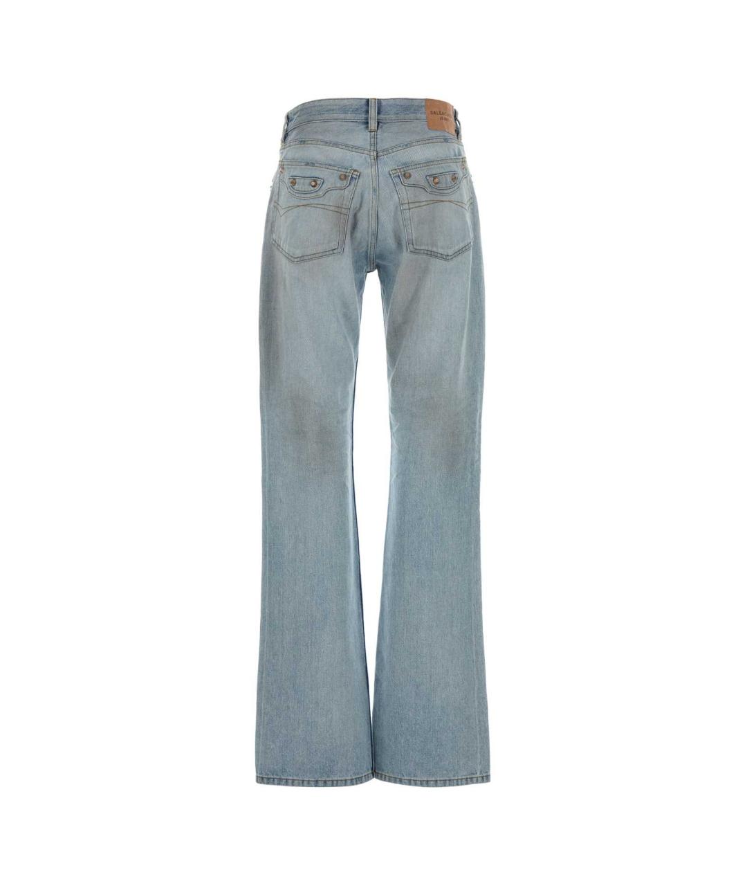 BALENCIAGA Голубые хлопковые джинсы клеш, фото 2