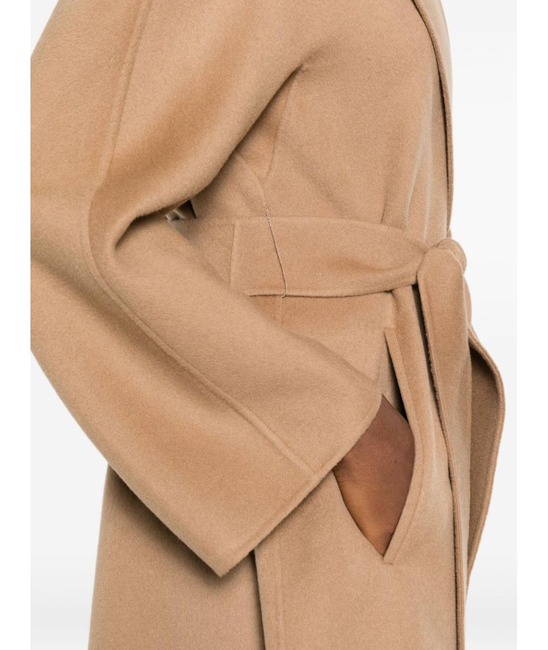 MAX MARA STUDIO Бежевое шерстяное пальто, фото 5