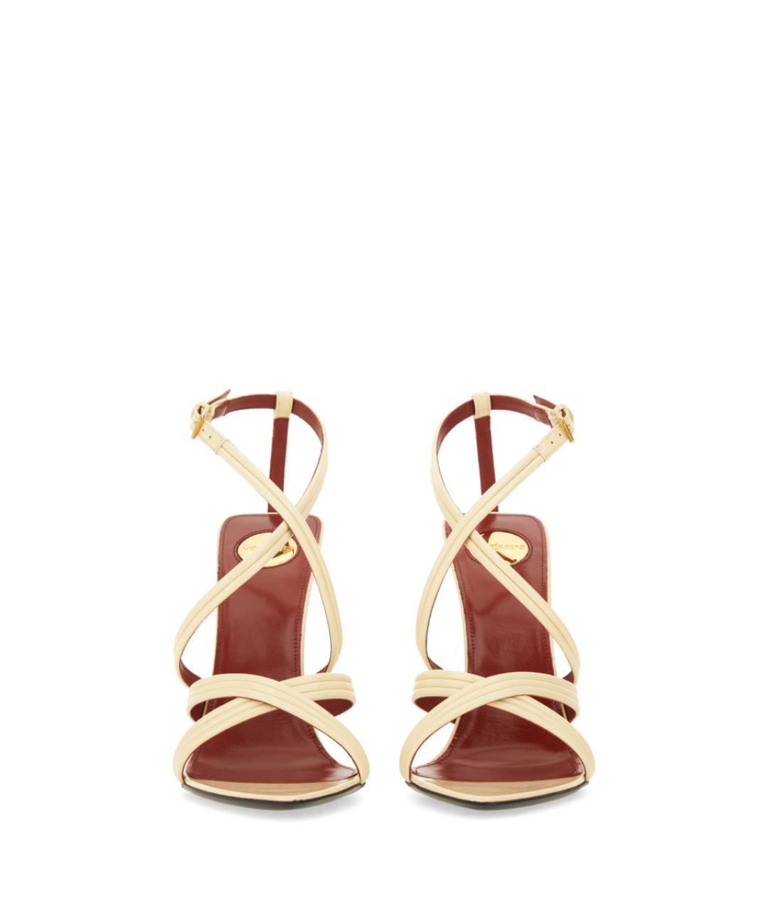 SAINT LAURENT Бежевые кожаные туфли, фото 4