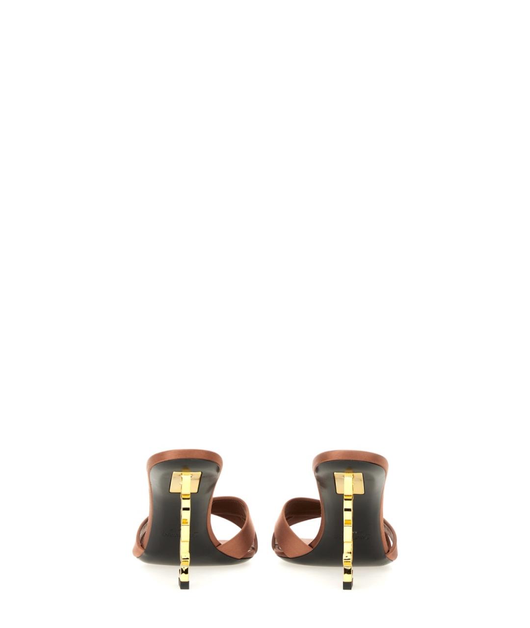 SAINT LAURENT Коричневые синтетические туфли, фото 3