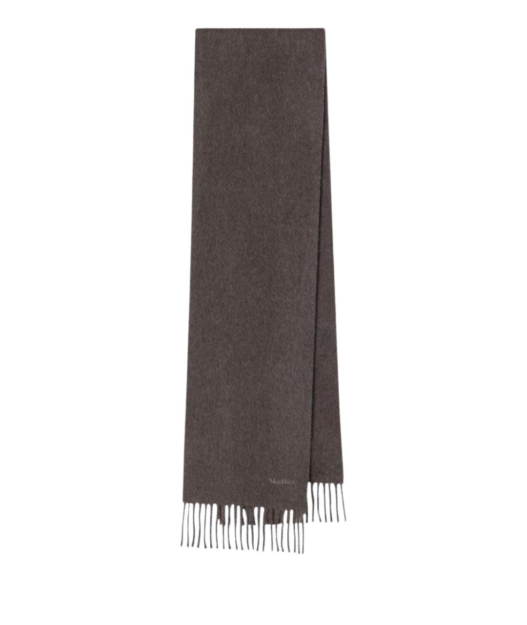 MAX MARA Серый шерстяной шарф, фото 1