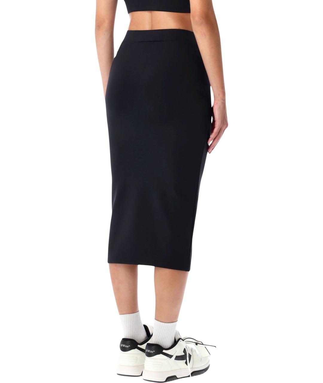 OFF-WHITE Черная полиамидовая юбка миди, фото 2