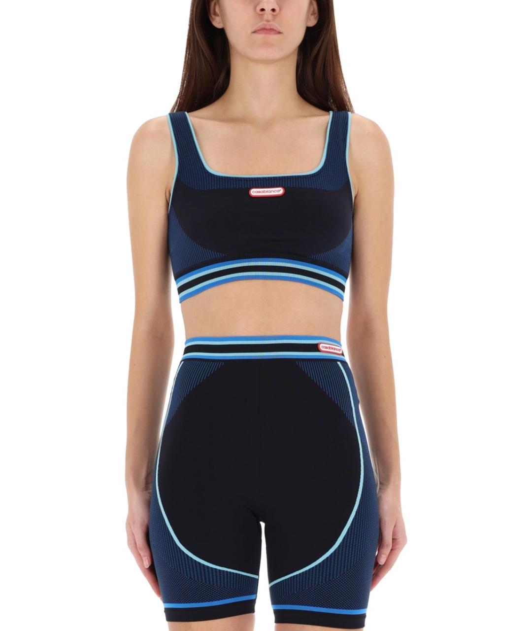 CASABLANCA Синяя полиамидовая майка, фото 1