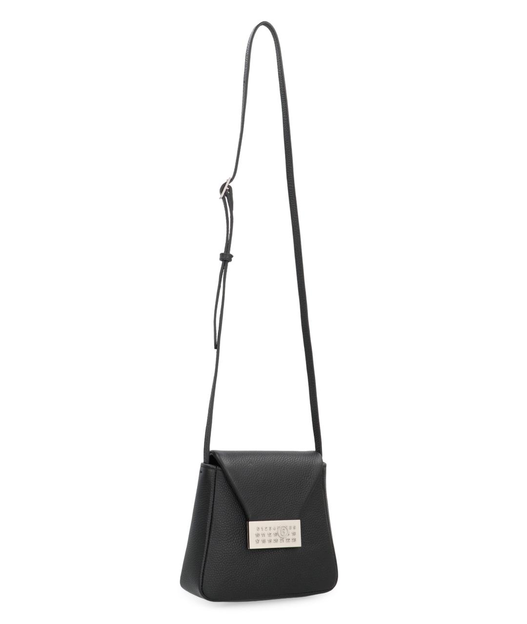 MM6 MAISON MARGIELA Черная кожаная сумка через плечо, фото 2