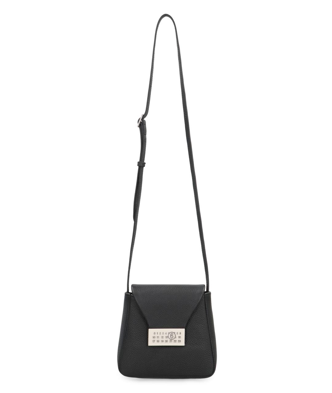 MM6 MAISON MARGIELA Черная кожаная сумка через плечо, фото 1