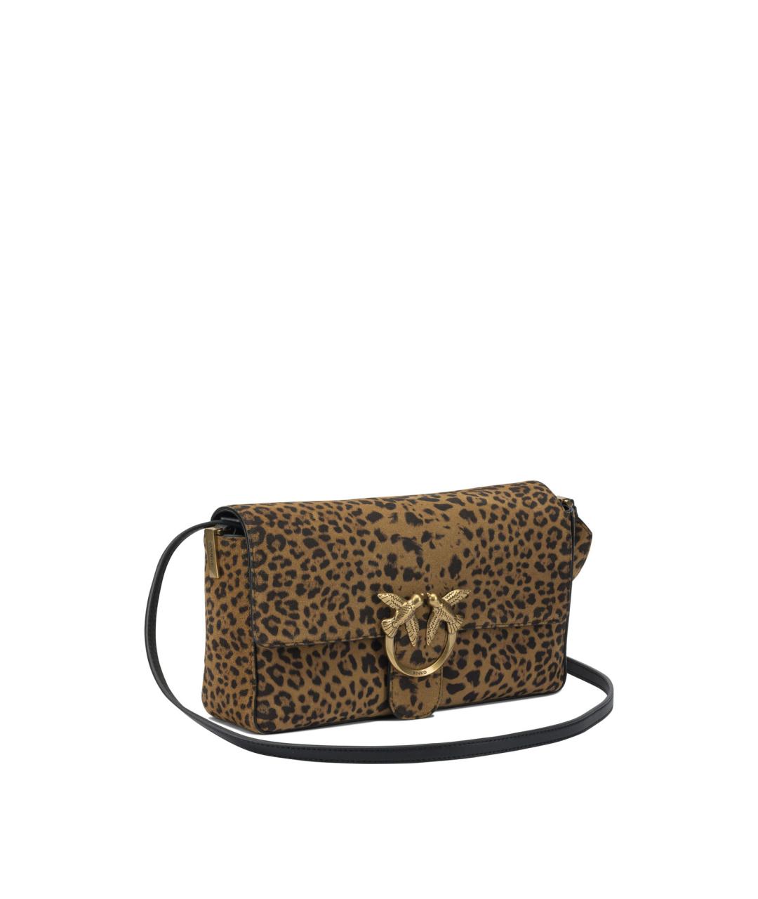 PINKO Коричневая кожаная сумка через плечо, фото 2