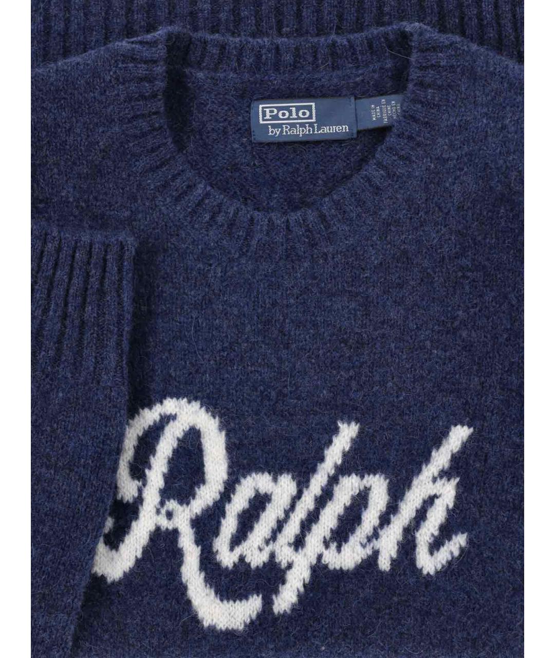 POLO RALPH LAUREN Синий шерстяной джемпер / свитер, фото 3