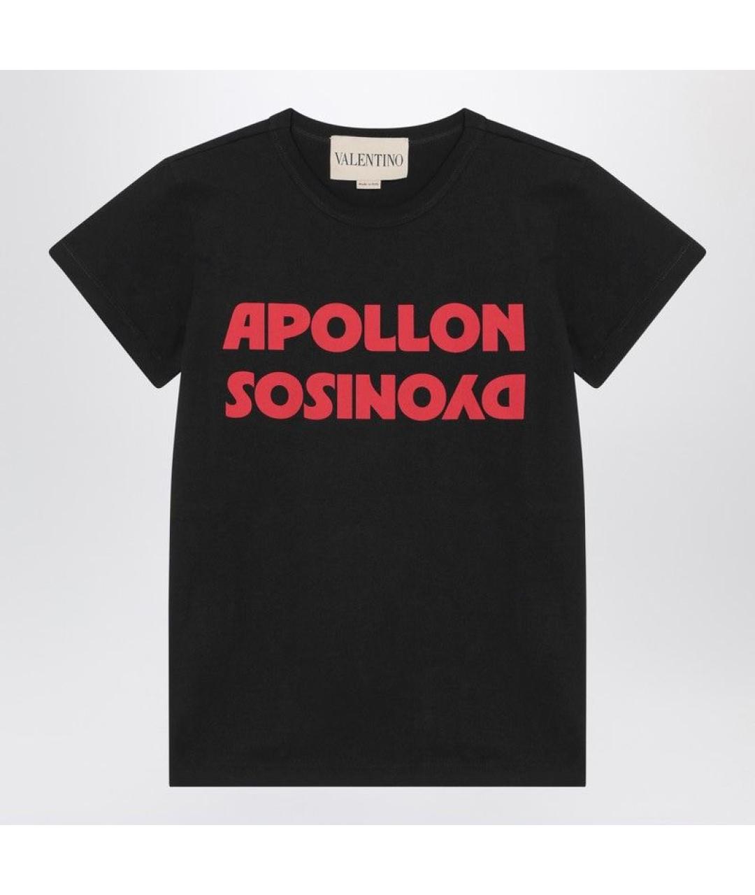 VALENTINO Черная хлопковая футболка, фото 3