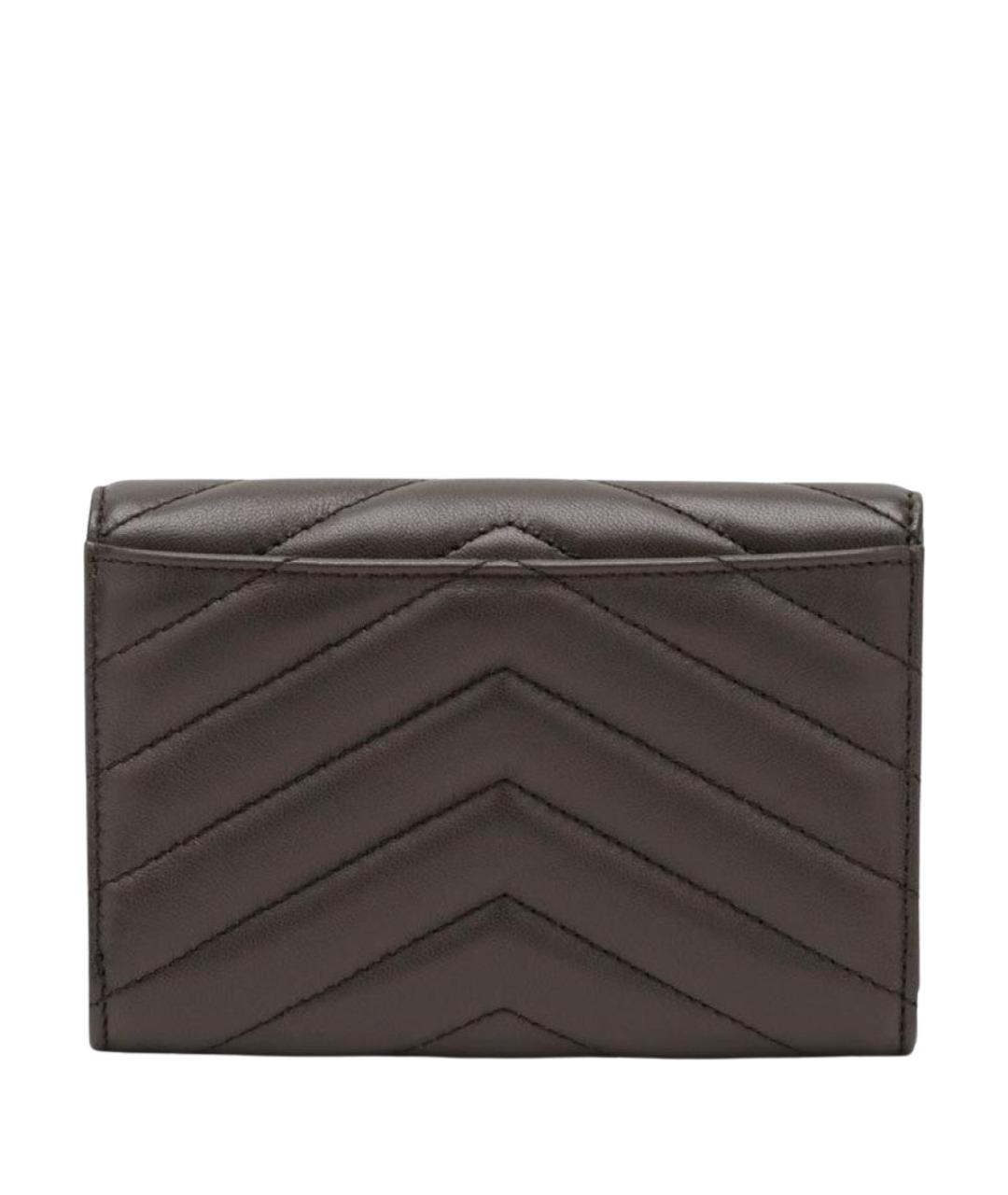 SAINT LAURENT Коричневый кожаный кошелек, фото 2
