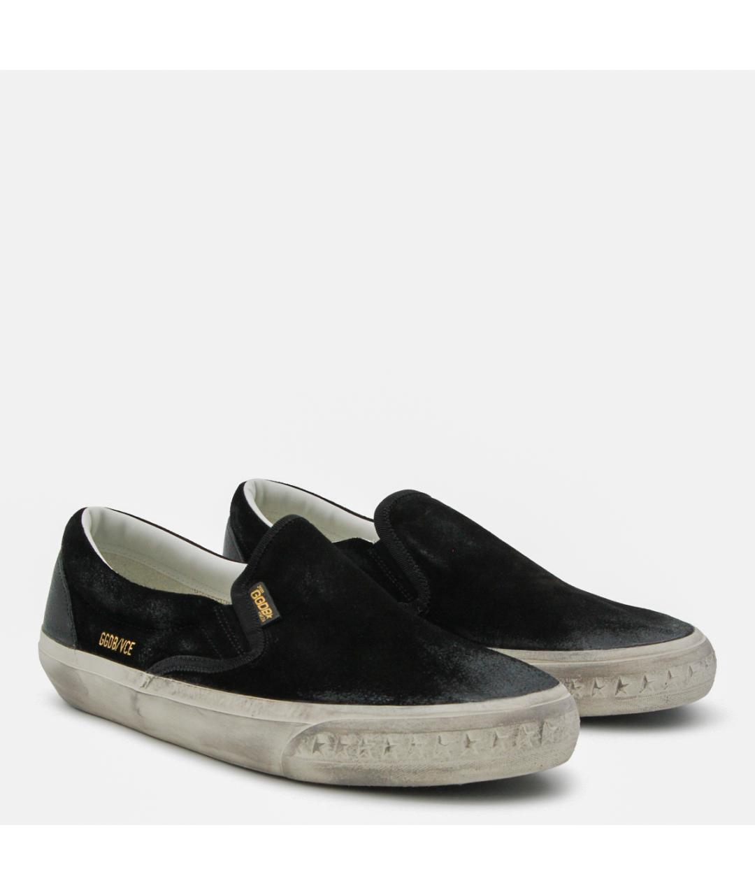 GOLDEN GOOSE DELUXE BRAND Черные замшевые слипоны, фото 2