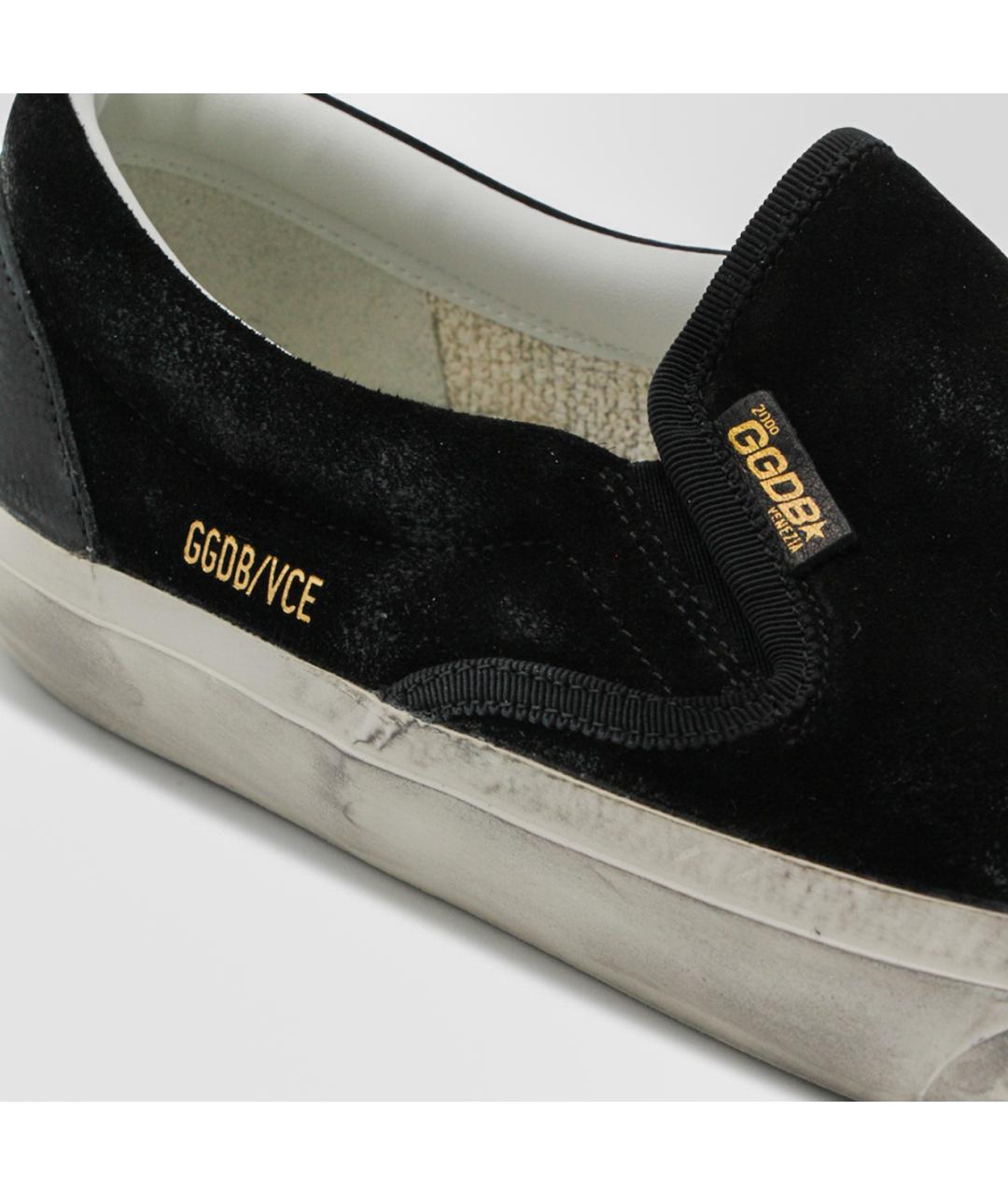 GOLDEN GOOSE DELUXE BRAND Черные замшевые слипоны, фото 4