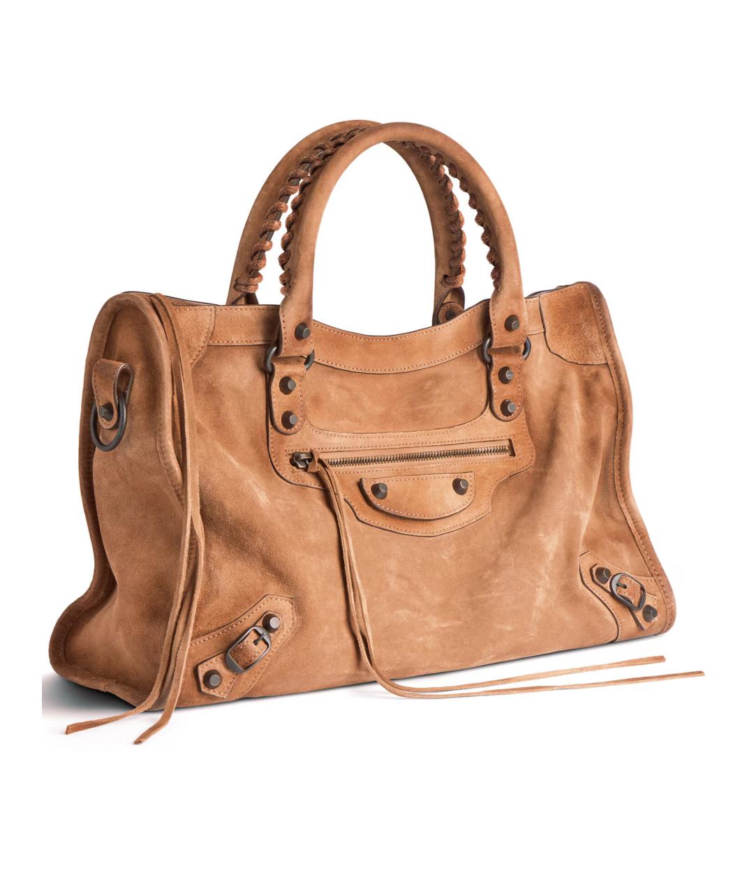 BALENCIAGA Бежевая кожаная сумка тоут, фото 3