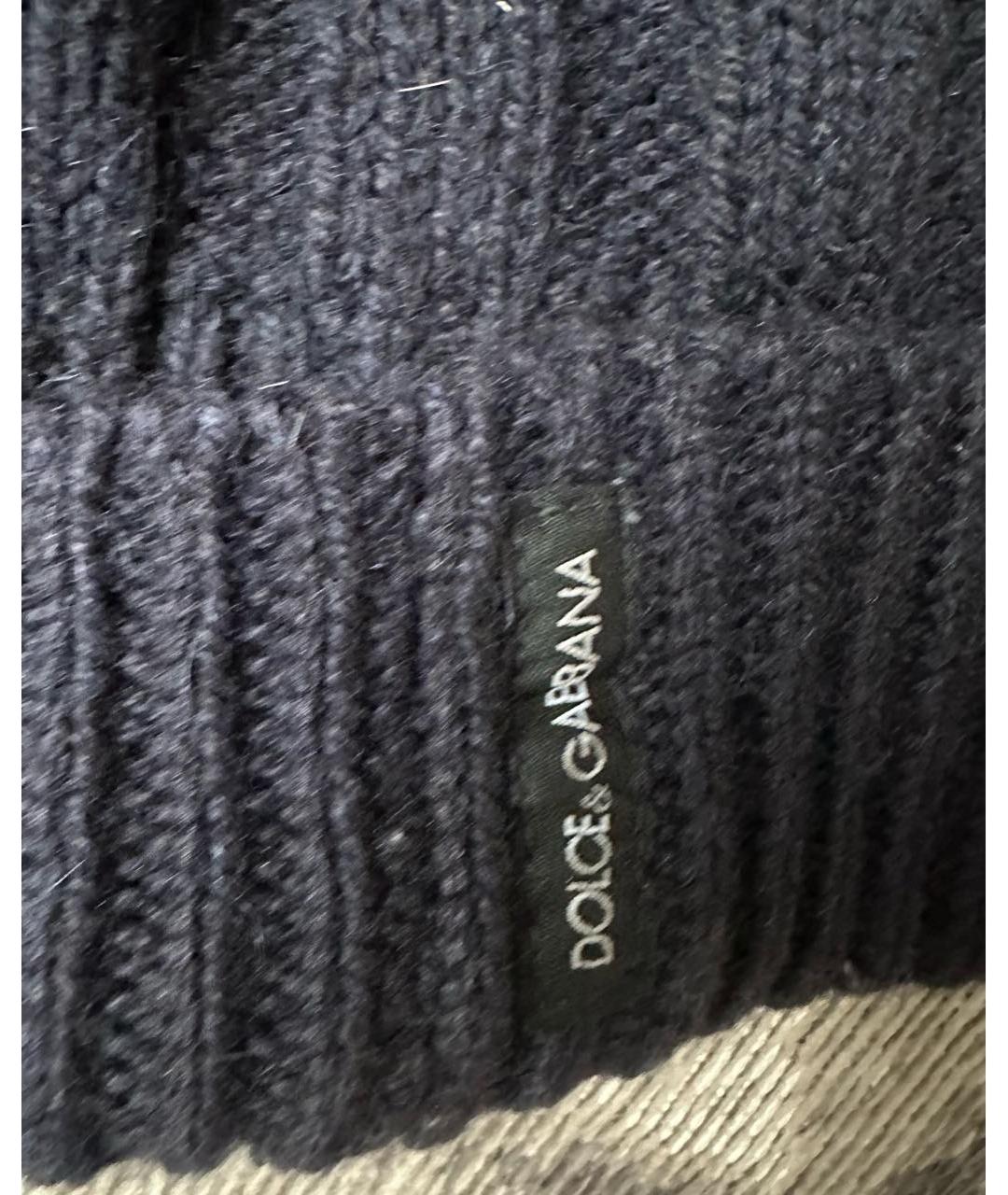 DOLCE&GABBANA Темно-синяя шерстяная шапка, фото 4