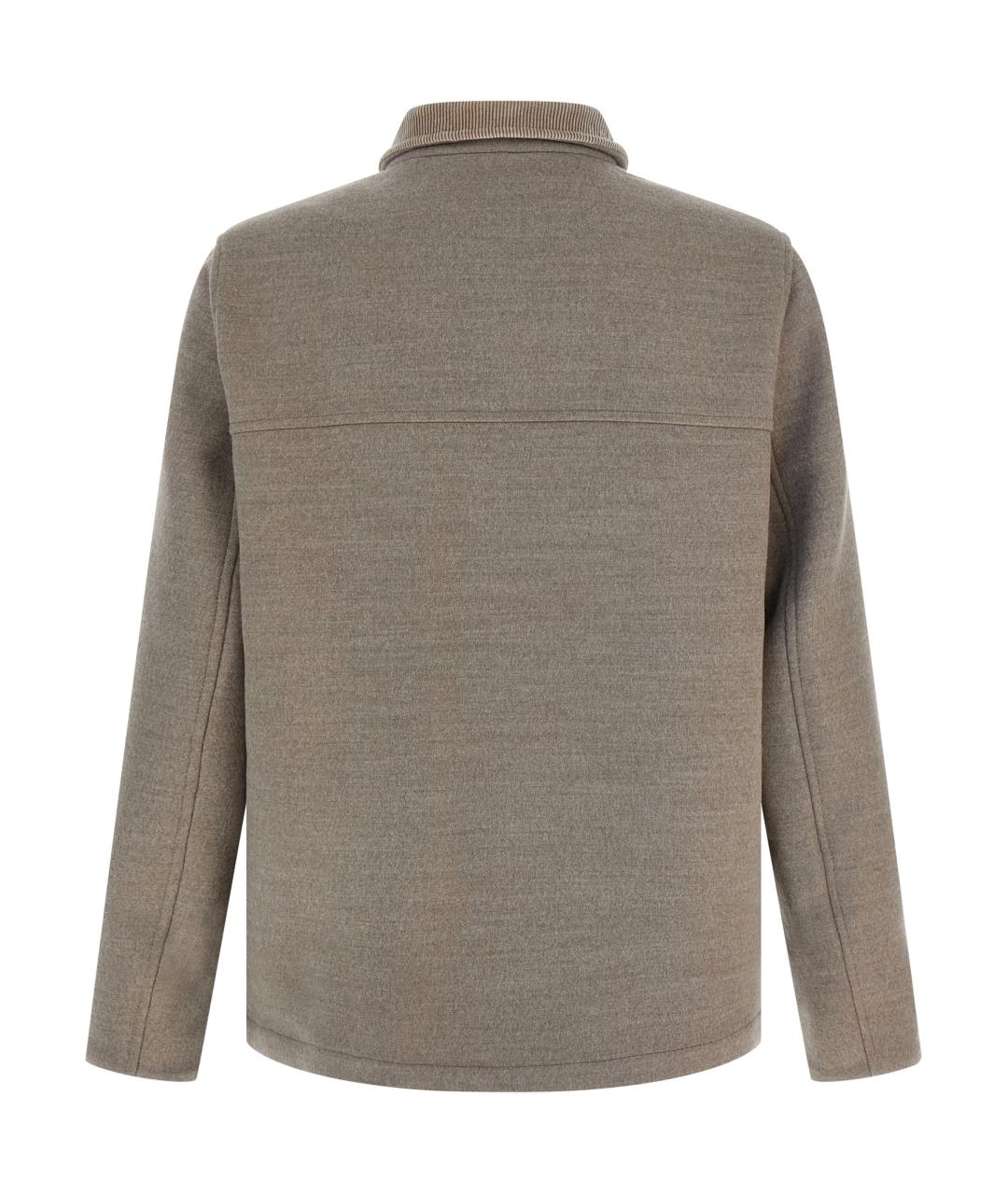 BRUNELLO CUCINELLI Бежевая шерстяная куртка, фото 2