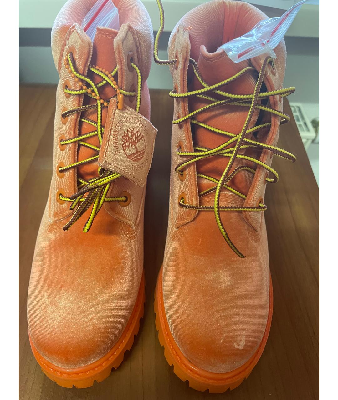 TIMBERLAND Оранжевое замшевые ботинки, фото 2