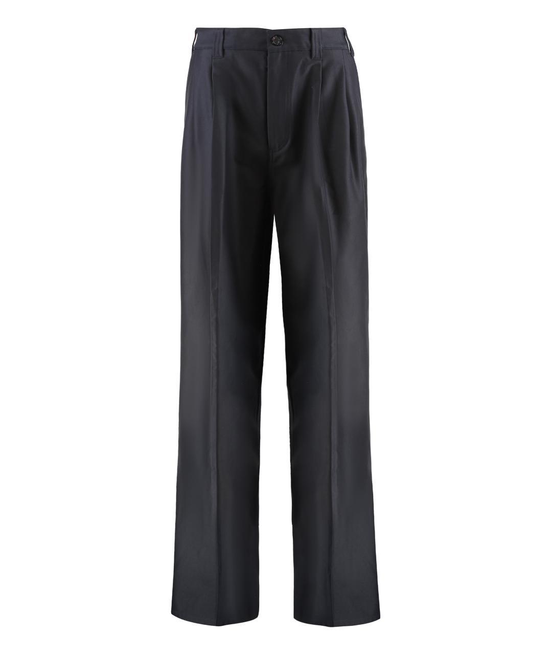 MAISON MARGIELA Черные хлопковые прямые брюки, фото 1