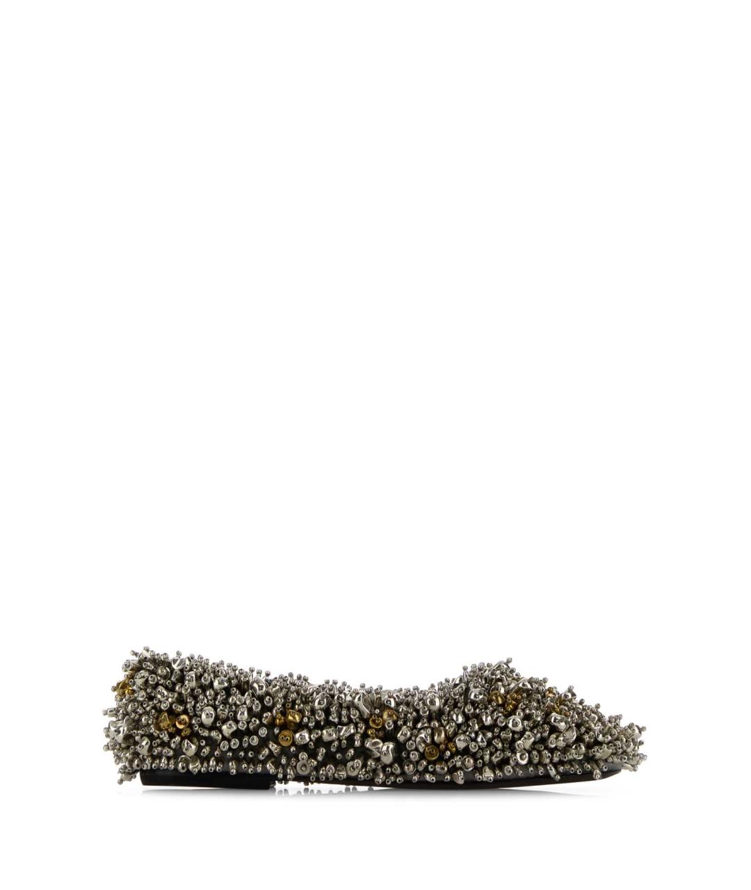 DRIES VAN NOTEN Серебряные кожаные балетки, фото 1