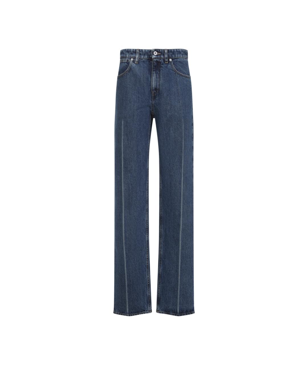 JIL SANDER Синие хлопковые прямые джинсы, фото 1