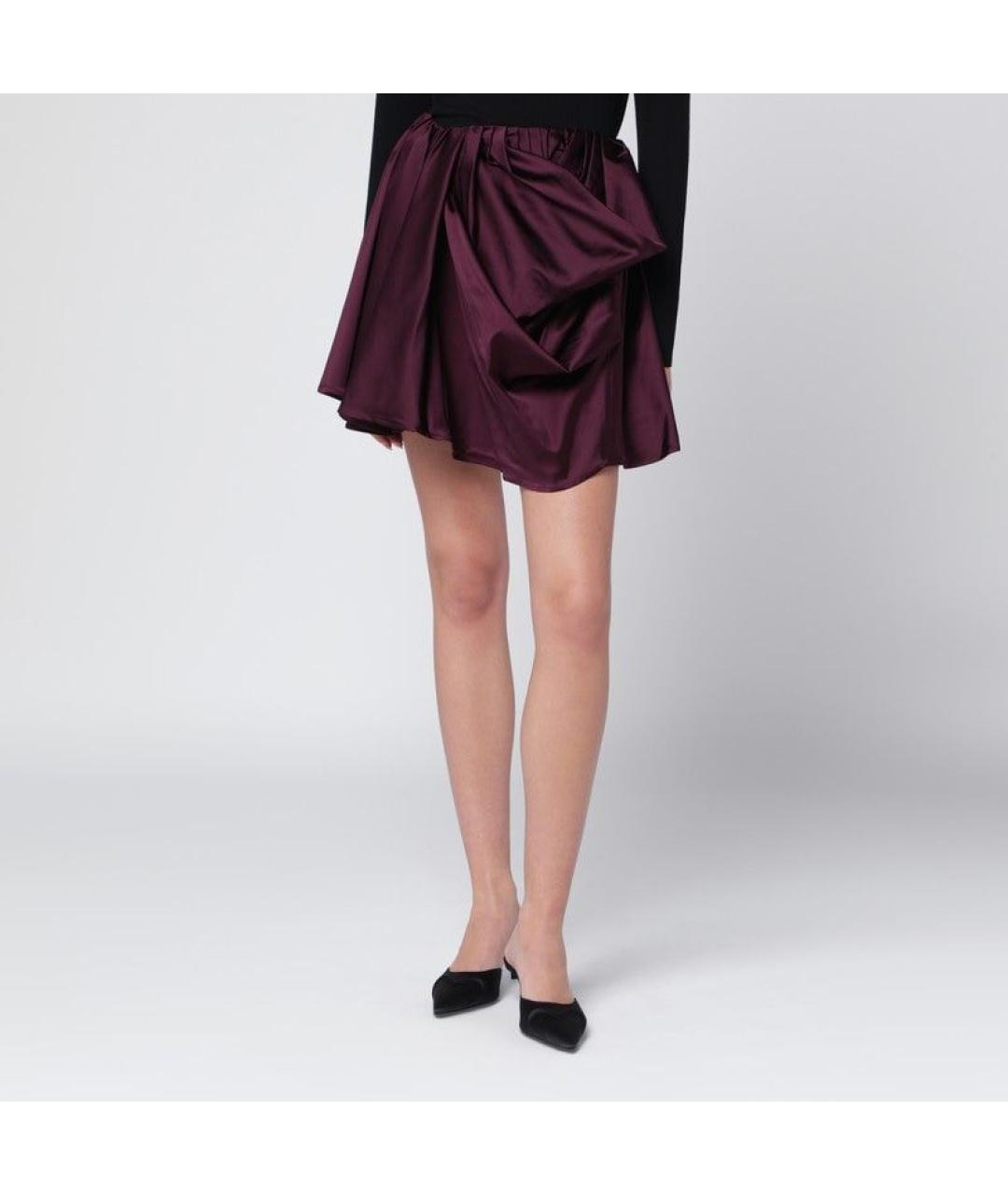 GANNI Красная ацетатная юбка мини, фото 3