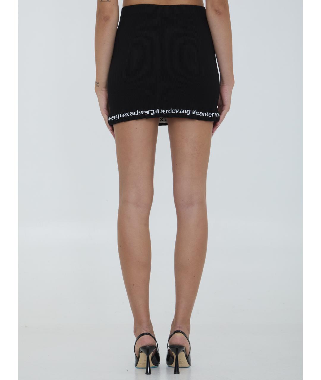 ALEXANDER WANG Черная полиамидовая юбка мини, фото 2