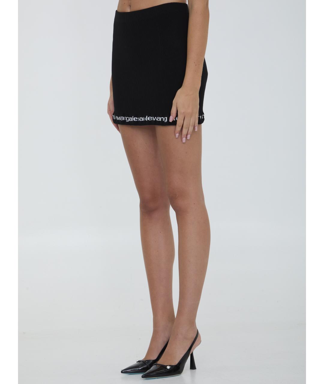 ALEXANDER WANG Черная полиамидовая юбка мини, фото 3