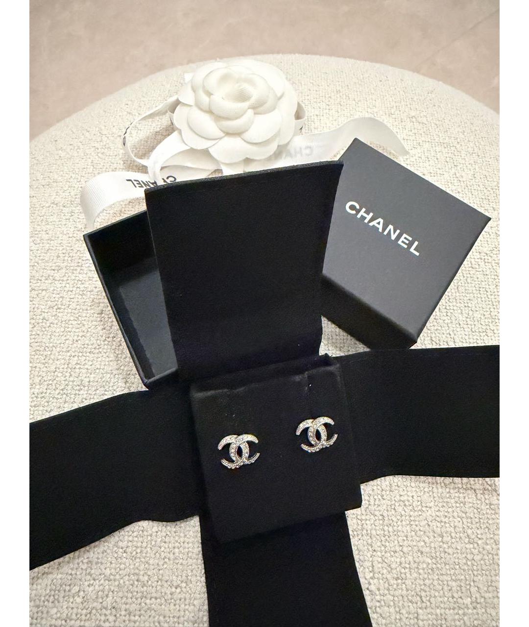 CHANEL Серебряные металлические серьги, фото 2