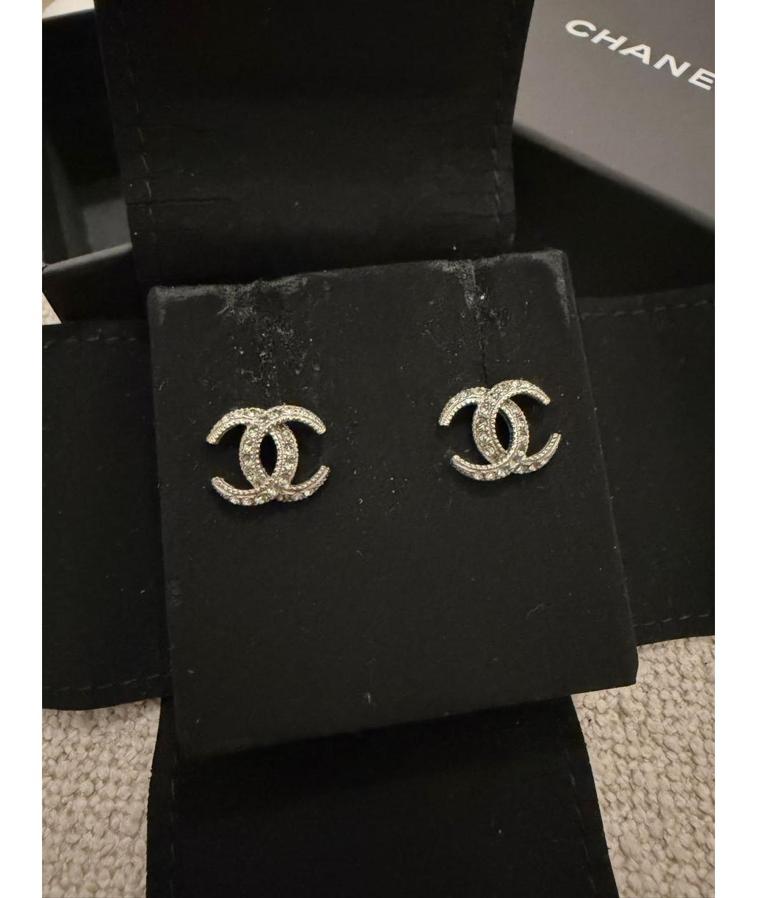 CHANEL Серебряные металлические серьги, фото 3