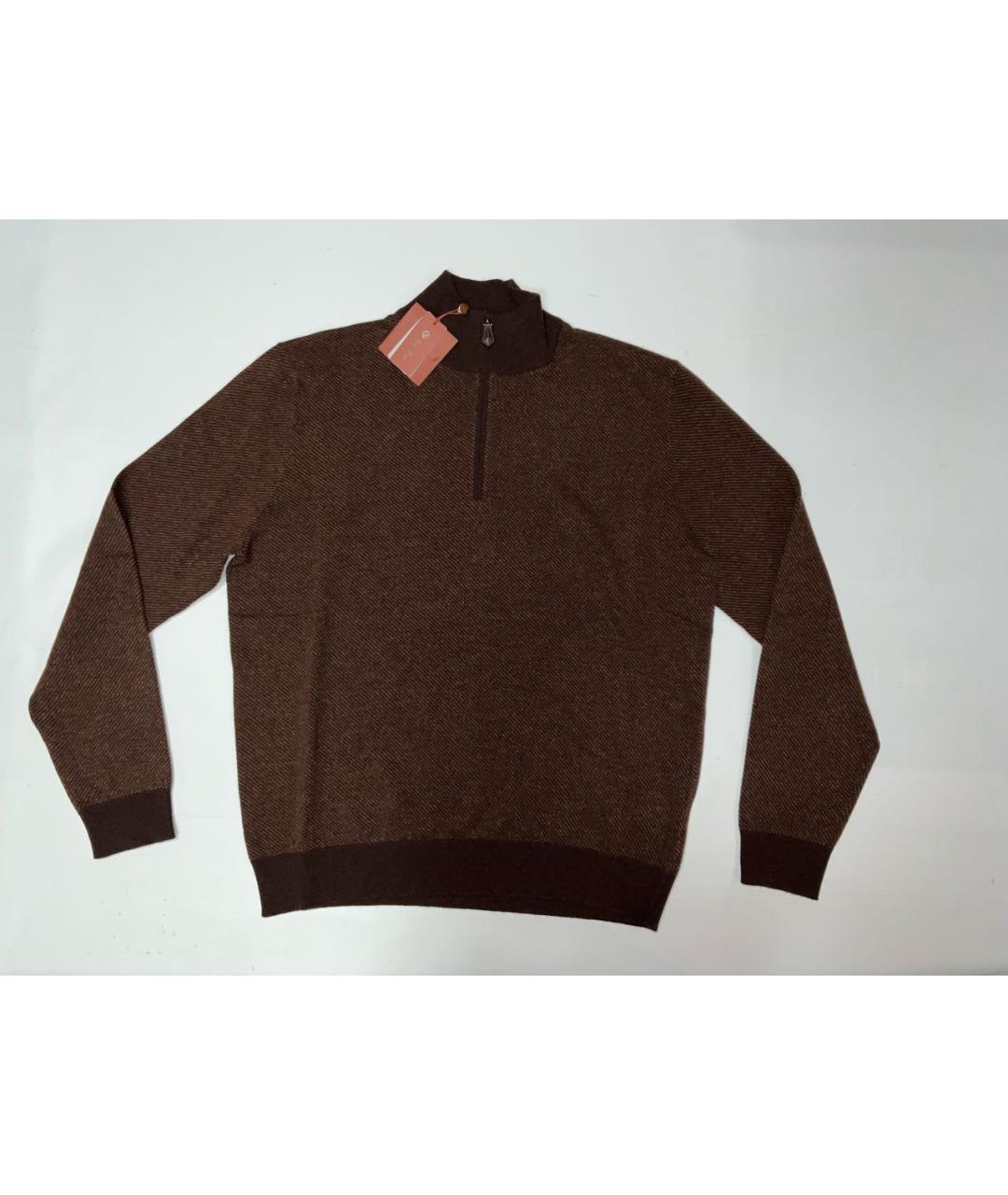 LORO PIANA Коричневый кашемировый джемпер / свитер, фото 2