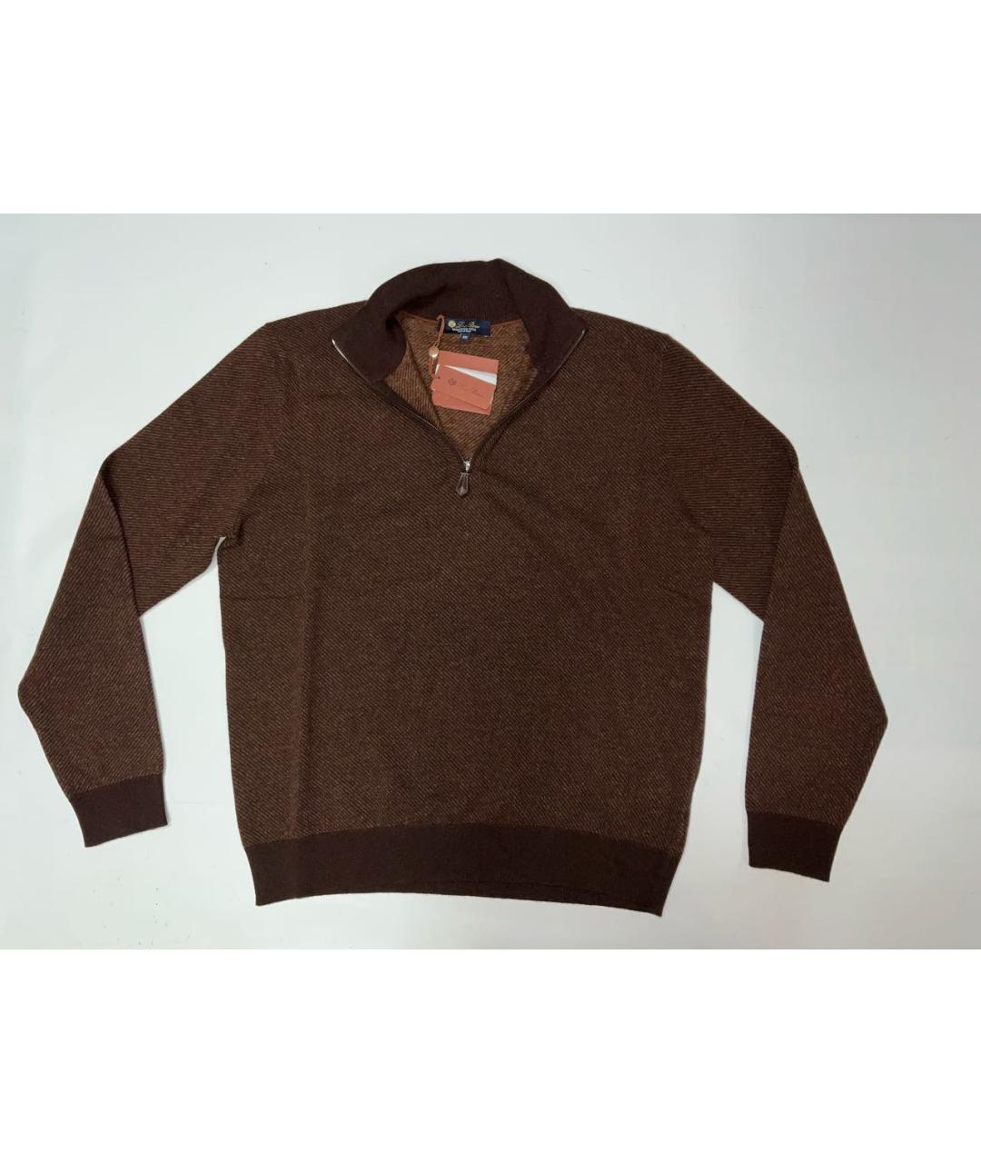 LORO PIANA Коричневый кашемировый джемпер / свитер, фото 3