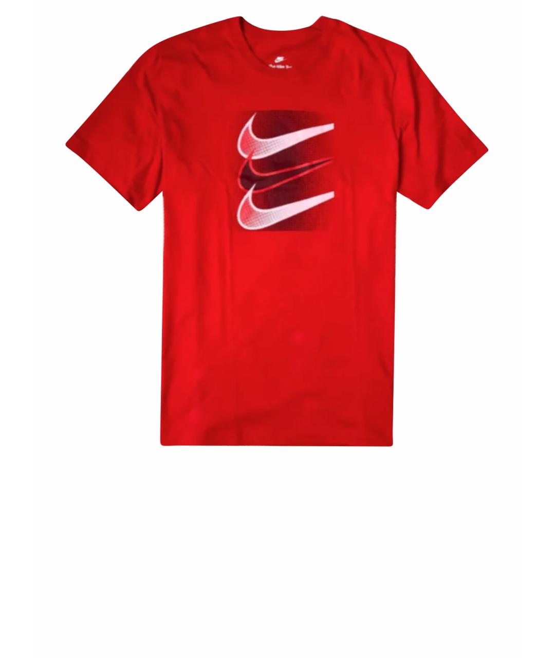 NIKE Красная хлопковая футболка, фото 1