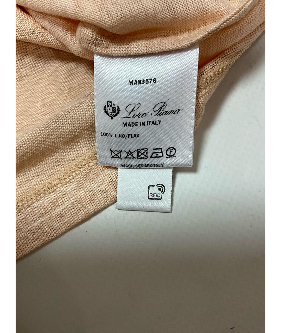 LORO PIANA Розовая льняная футболка, фото 7