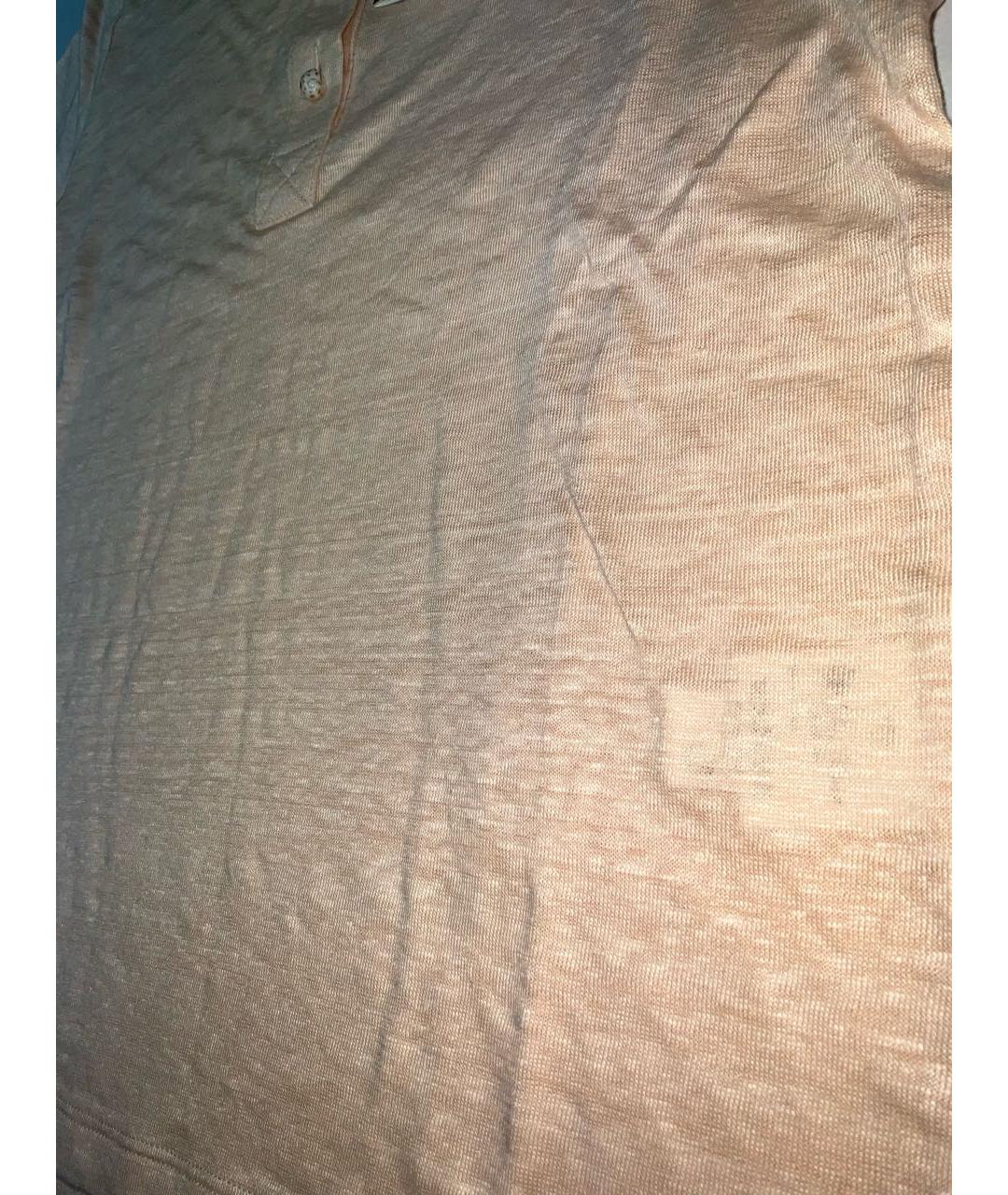 LORO PIANA Розовая льняная футболка, фото 5