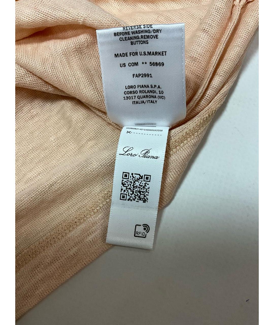 LORO PIANA Розовая льняная футболка, фото 8