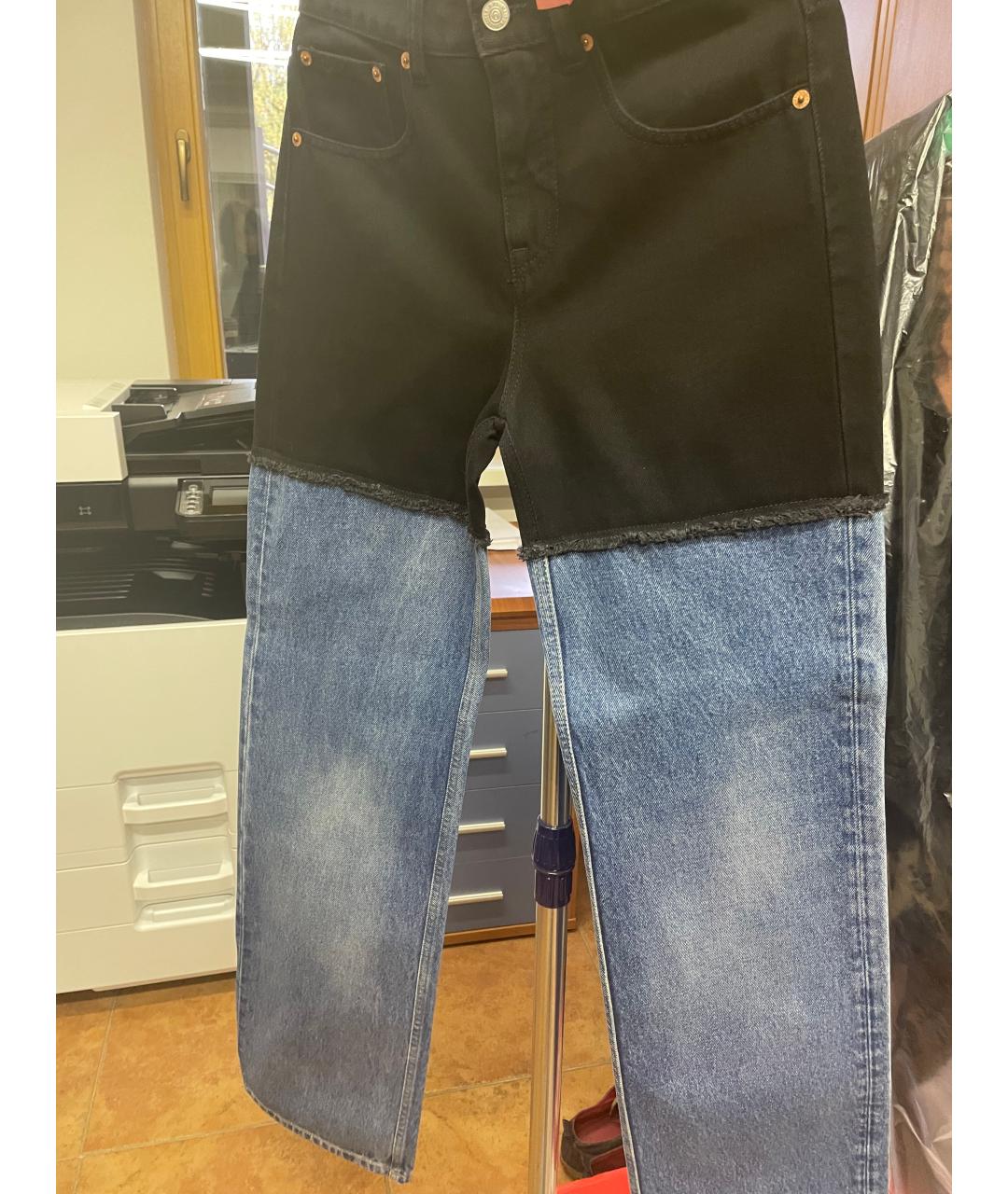 MAISON MARGIELA Черные хлопковые прямые джинсы, фото 4