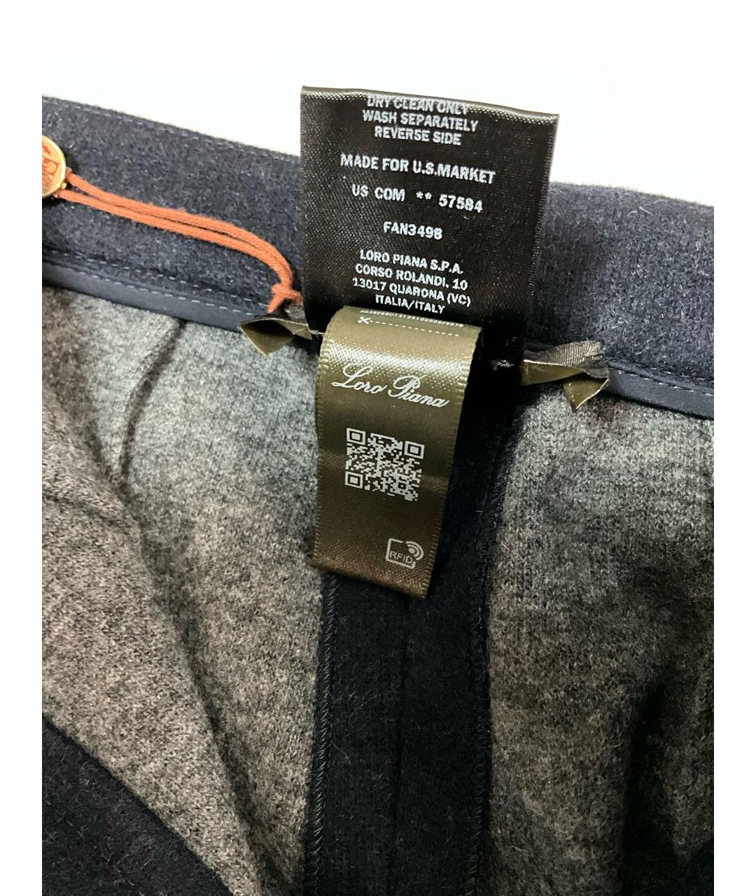 LORO PIANA Темно-синие кашемировые брюки широкие, фото 7