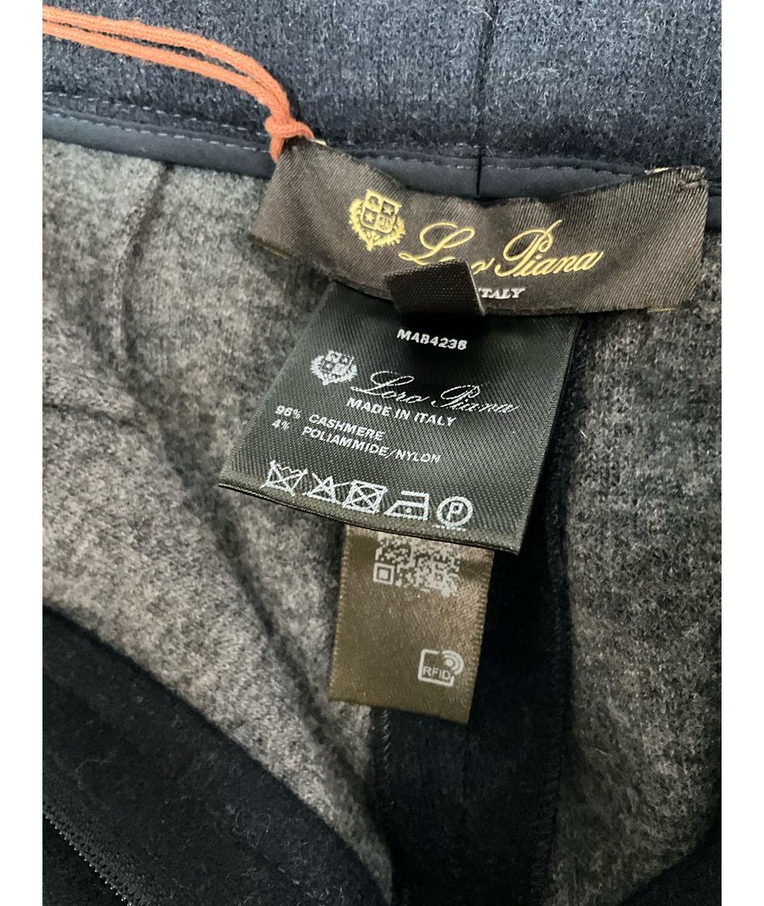 LORO PIANA Темно-синие кашемировые брюки широкие, фото 6