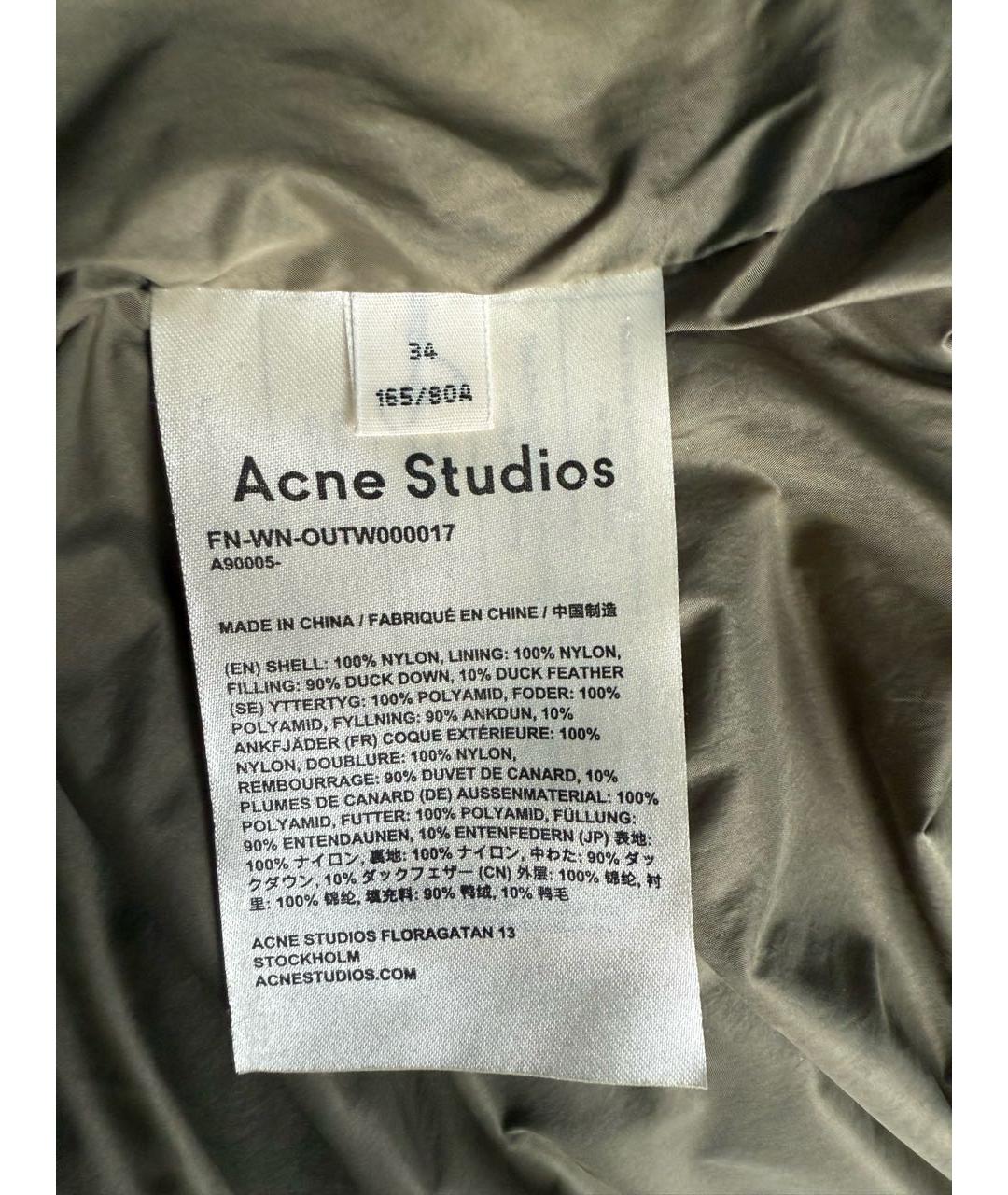 ACNE STUDIOS Хаки пуховик, фото 5