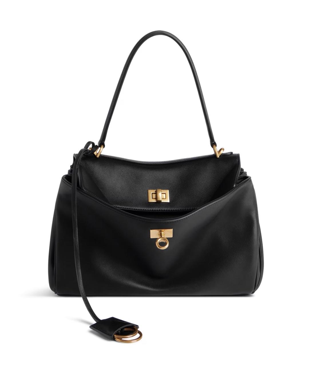 BALENCIAGA Черная кожаная сумка через плечо, фото 1