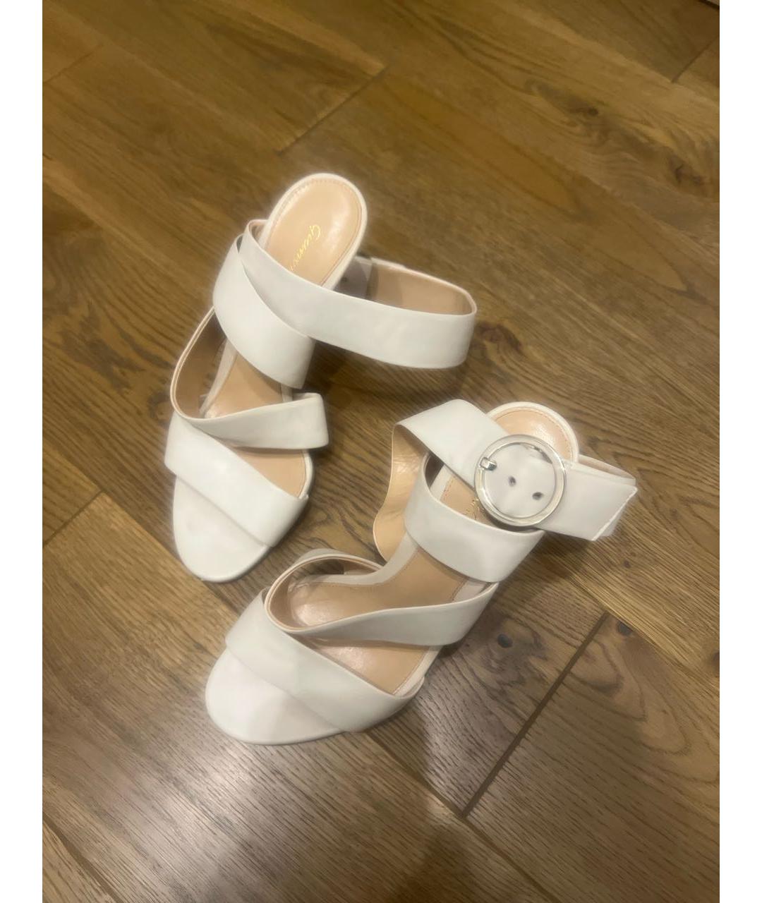 GIANVITO ROSSI Белые кожаные босоножки, фото 5