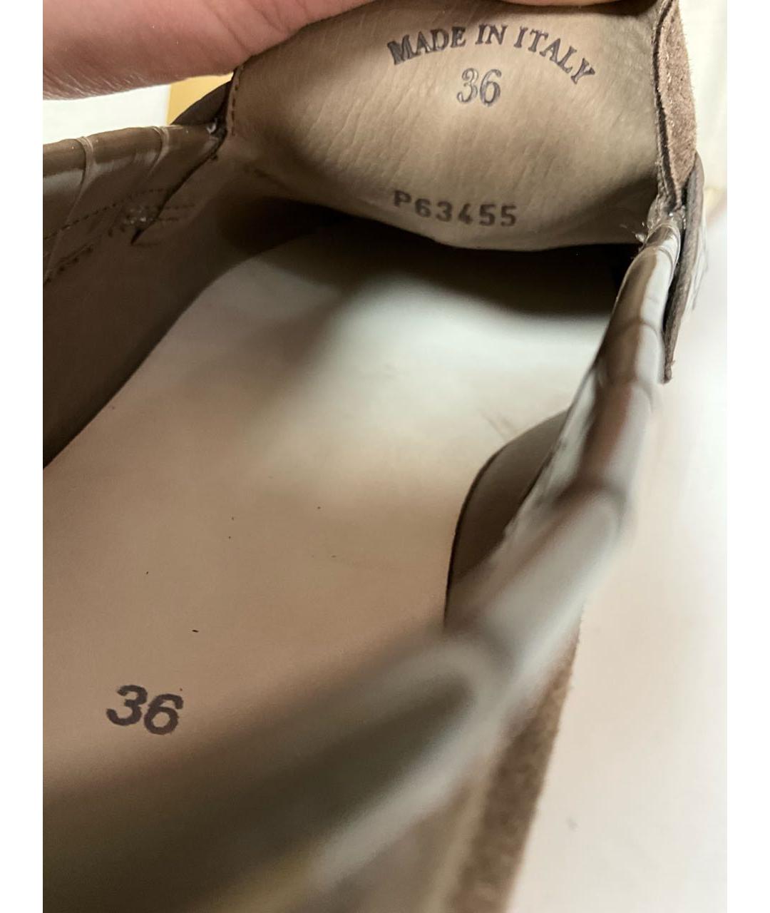 LORO PIANA Бежевые замшевые лоферы, фото 6