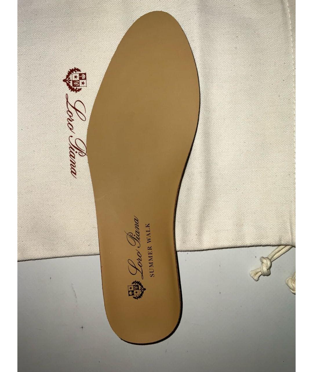 LORO PIANA Бежевые замшевые лоферы, фото 5