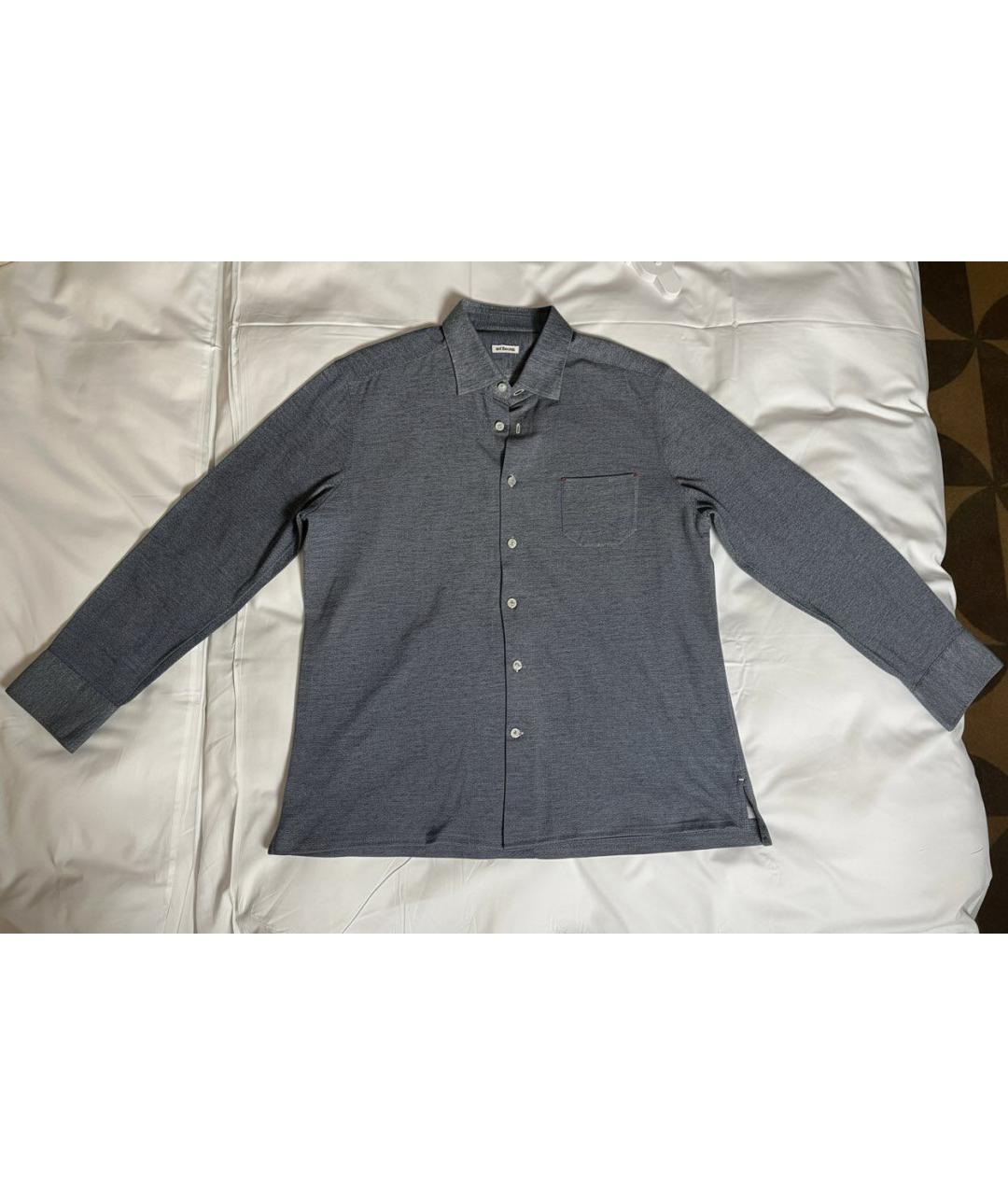 KITON Антрацитовая хлопковая кэжуал рубашка, фото 5