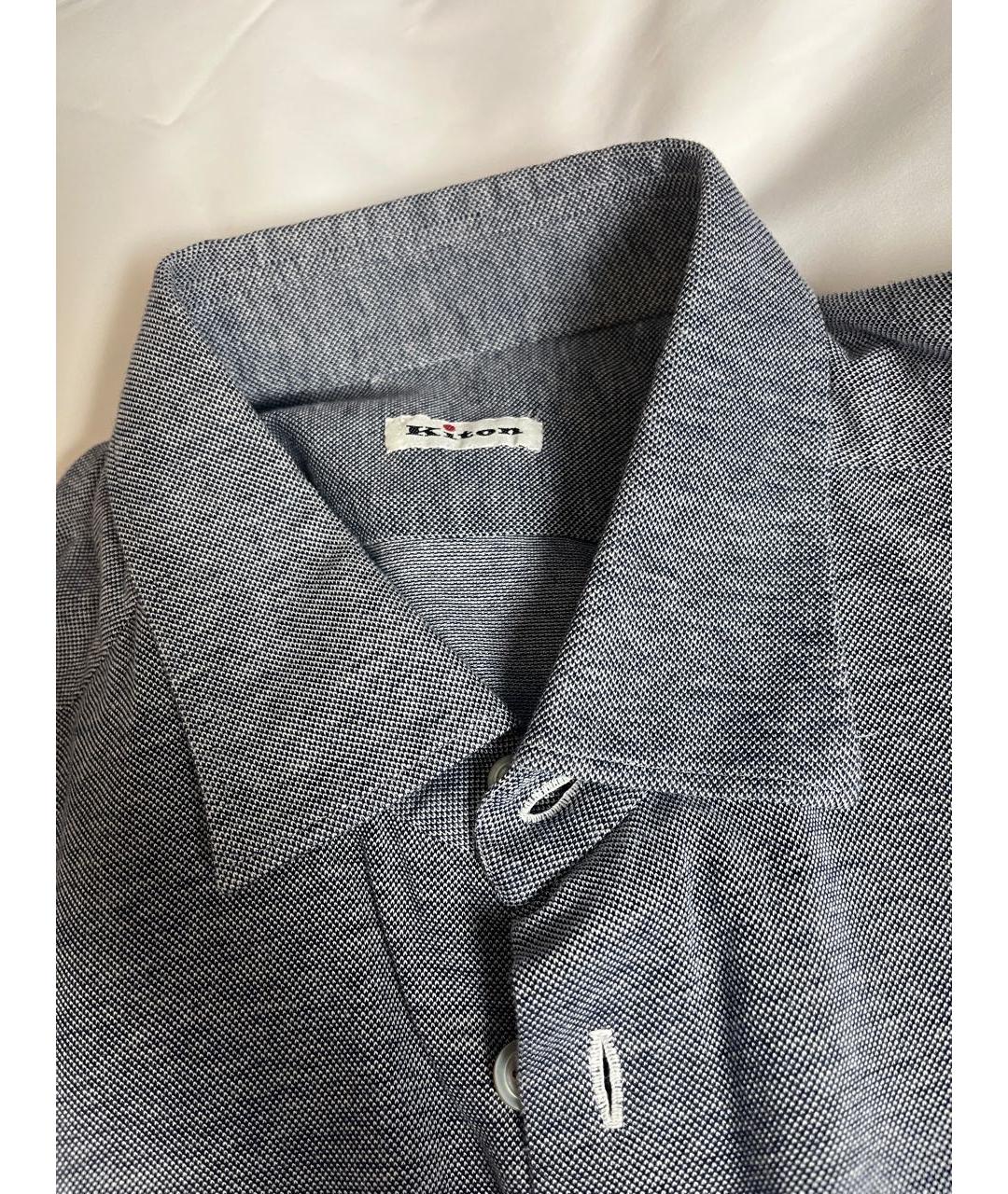 KITON Антрацитовая хлопковая кэжуал рубашка, фото 4