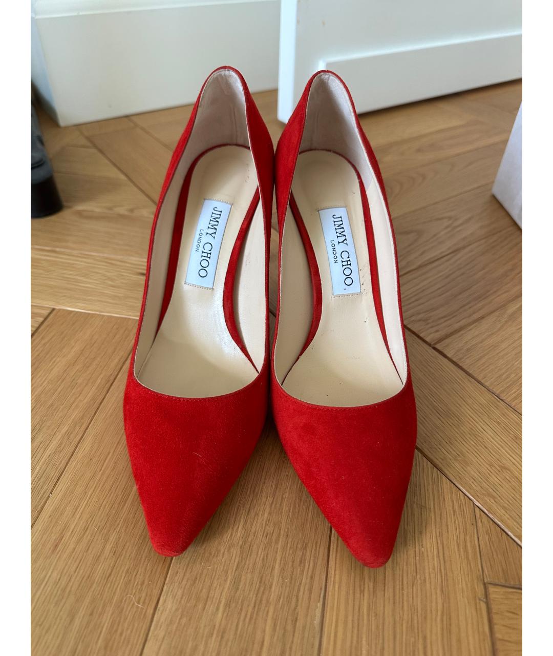 JIMMY CHOO Красные замшевые туфли, фото 2