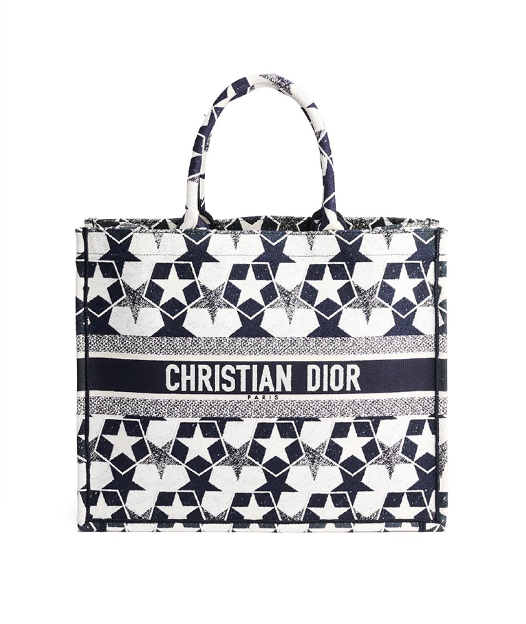 CHRISTIAN DIOR Синяя тканевая сумка тоут, фото 1