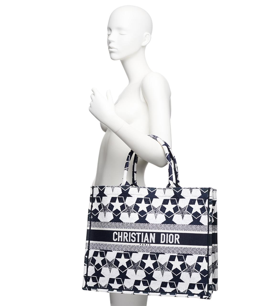 CHRISTIAN DIOR Синяя тканевая сумка тоут, фото 8