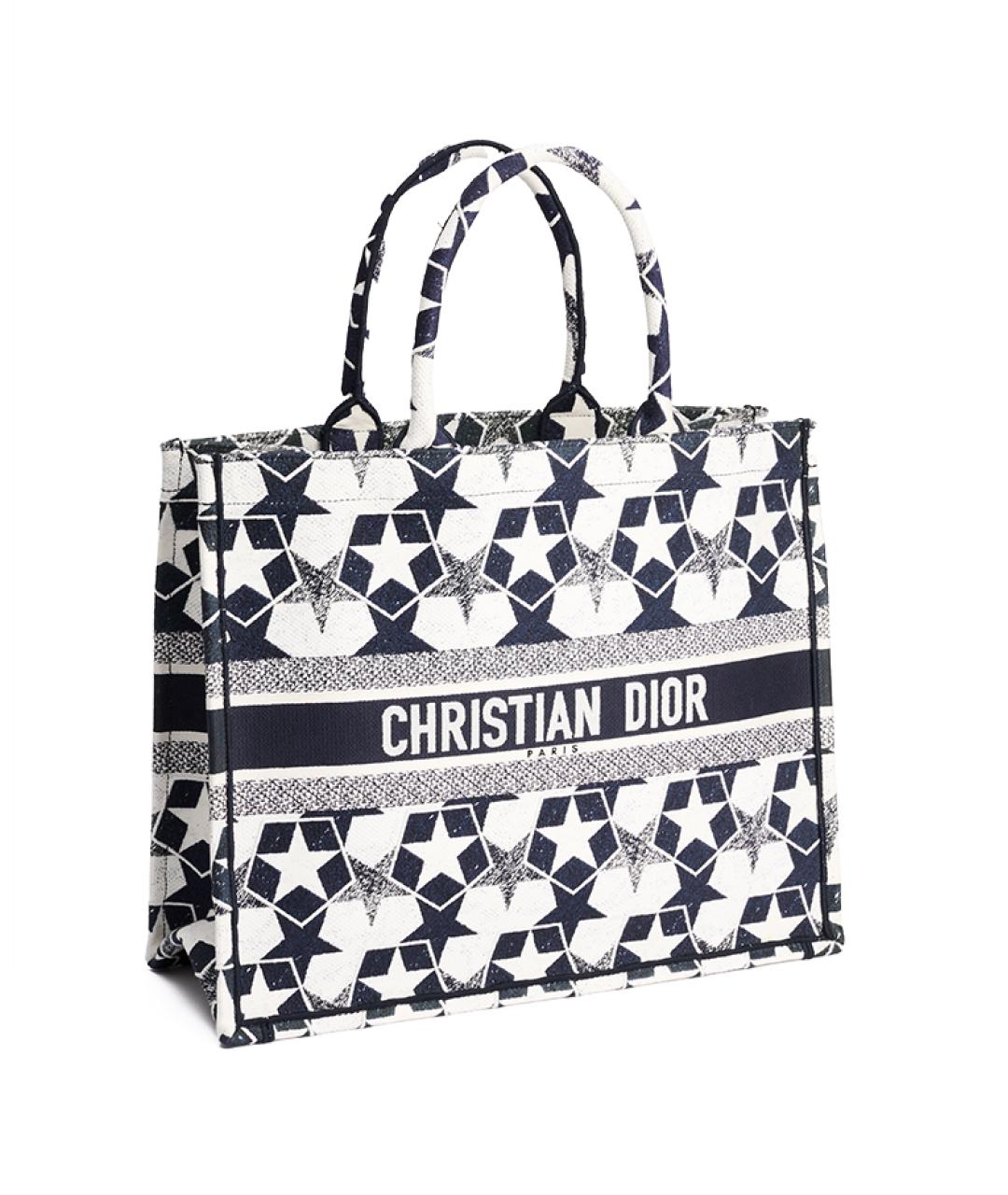 CHRISTIAN DIOR Синяя тканевая сумка тоут, фото 2