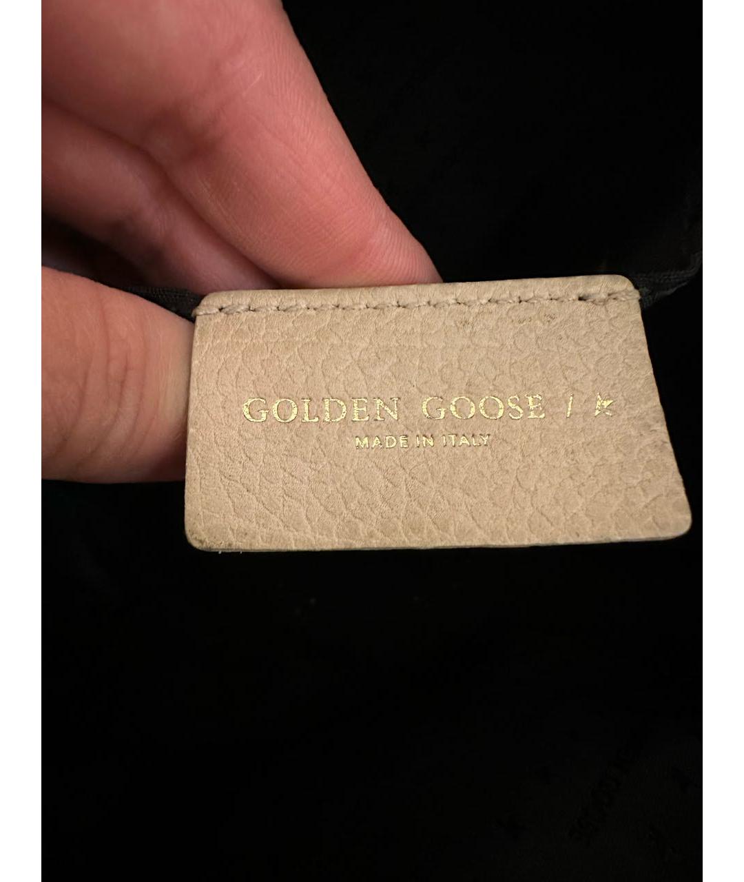 GOLDEN GOOSE DELUXE BRAND Бежевая кожаная сумка через плечо, фото 5